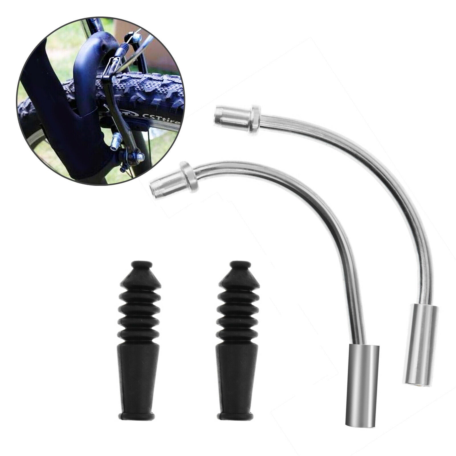 2x Road Mountain Bike Bicycle Accessories V Brake Noodles Cable Guide Bend Tube