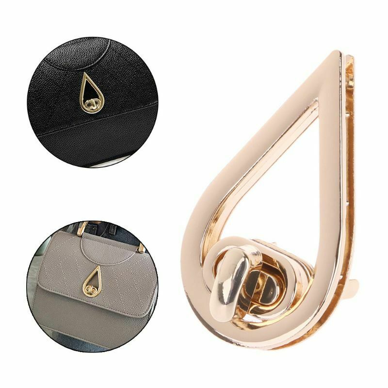 1Pc Metal Clasp Turn Lock Water Drop Twist DIY Handbag Bag Buckle Hardware Parts