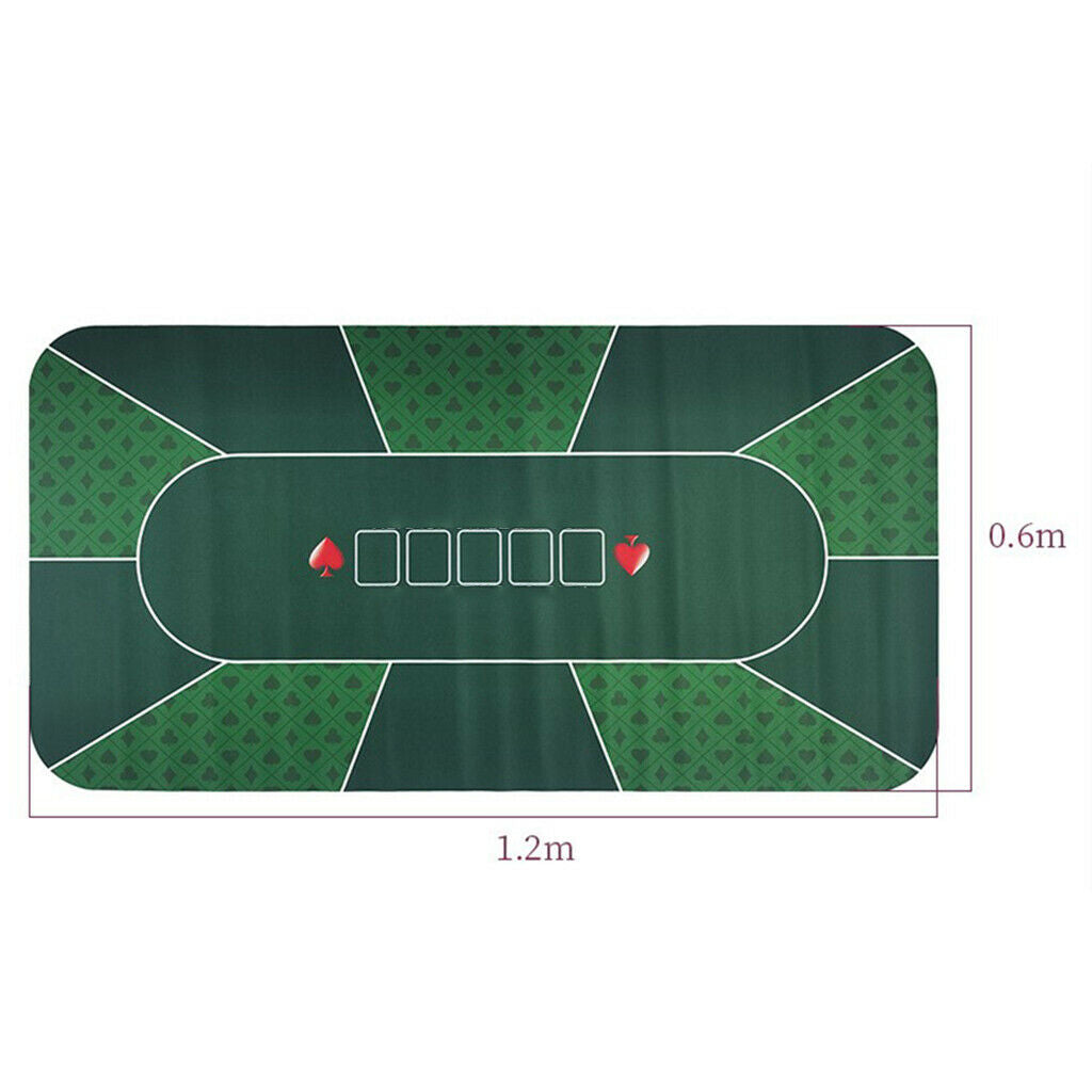 Poker Table Layout Card Playing Mat Craps Gaming Pad w/ Storage Bag 120x60cm
