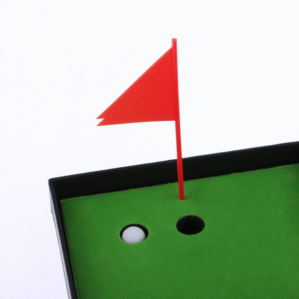 Golf Pen Set Mini Desktop Golf Game Putting Green Flag Ballpoint Pens Red