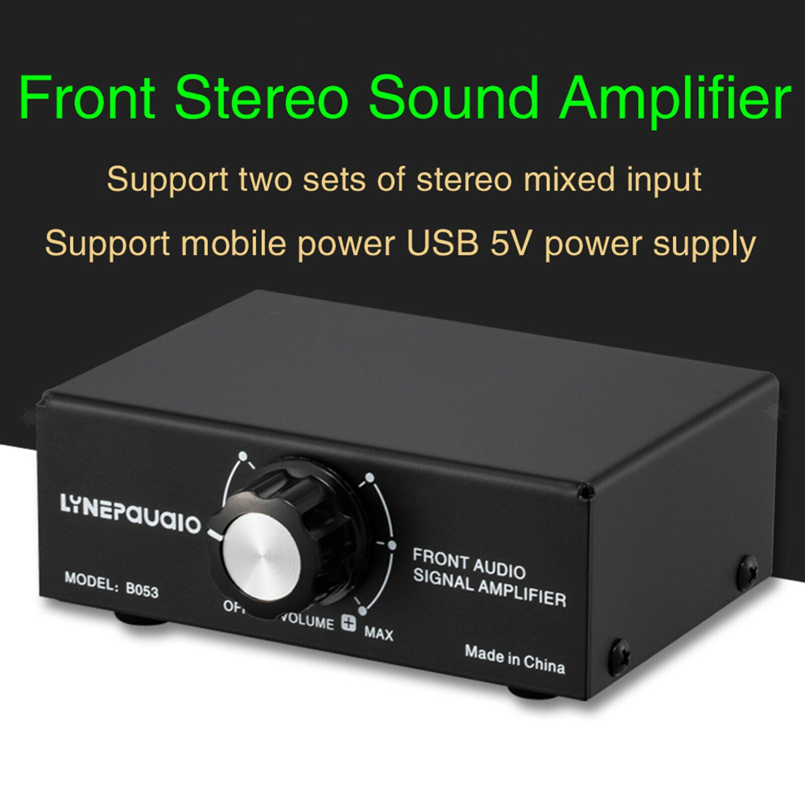 Portable Stereo Sound Amplifier Headphone Amplifier Booster 3.5mm Output