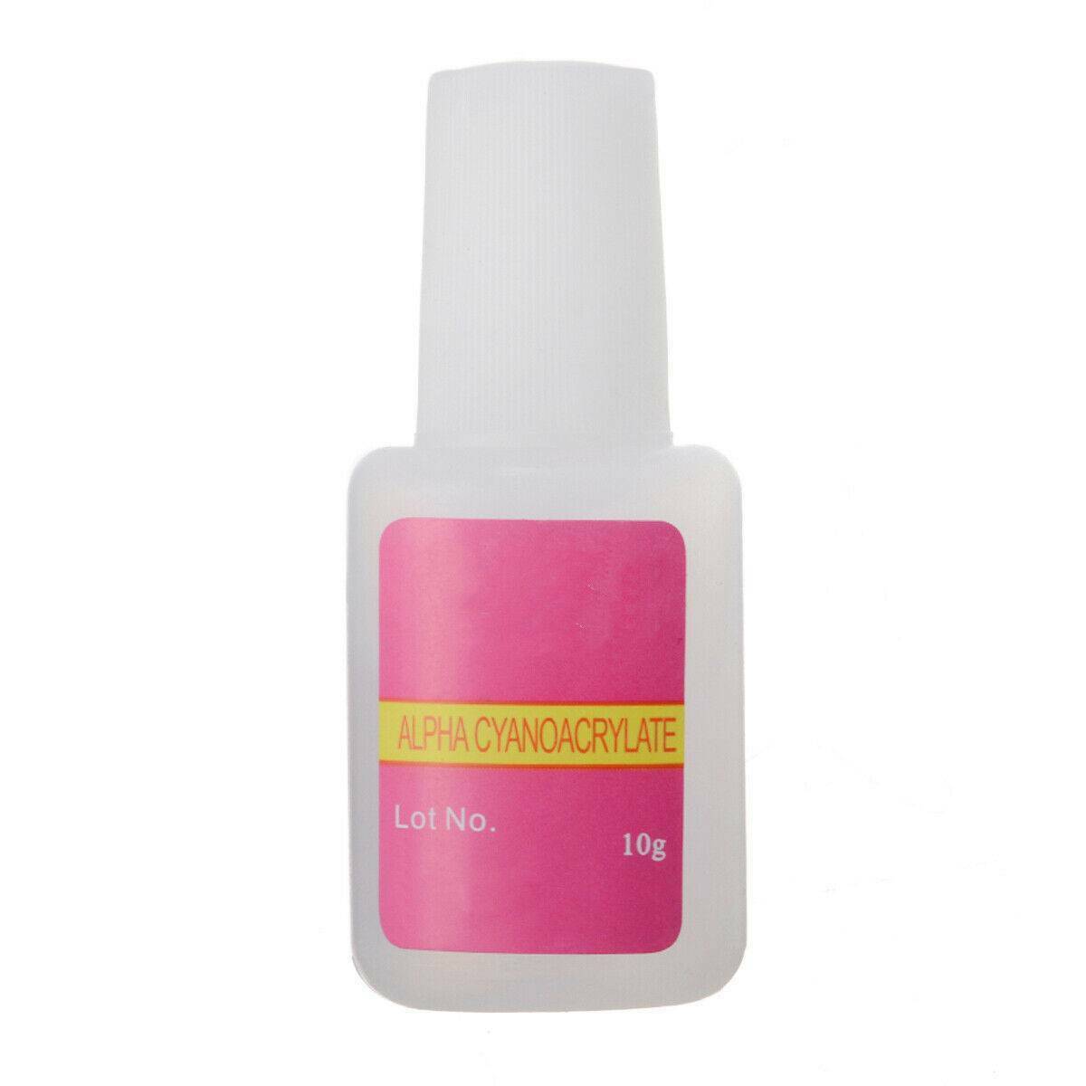 Nail Glue w/ Brush Clear Strong Adhesive Acrylic for False Nails Tip Art 10g -UK