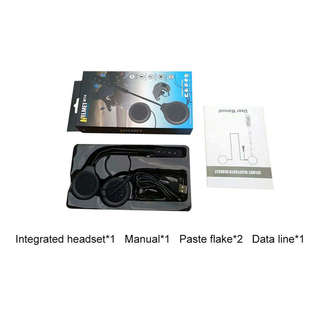 Motorcycle Wireless Helmet Bluetooth 4.1 Headset Handsfree Voice Mic Stereo