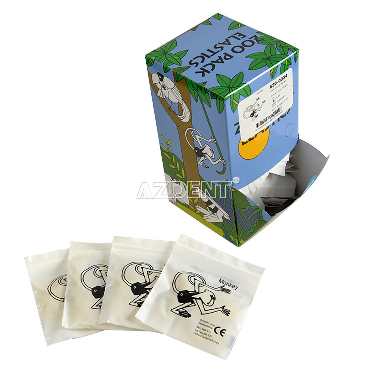 2X Dental Orthodontic Elastic Rubber Bands 5000pcs 3.5OZ 3/8" Monkey