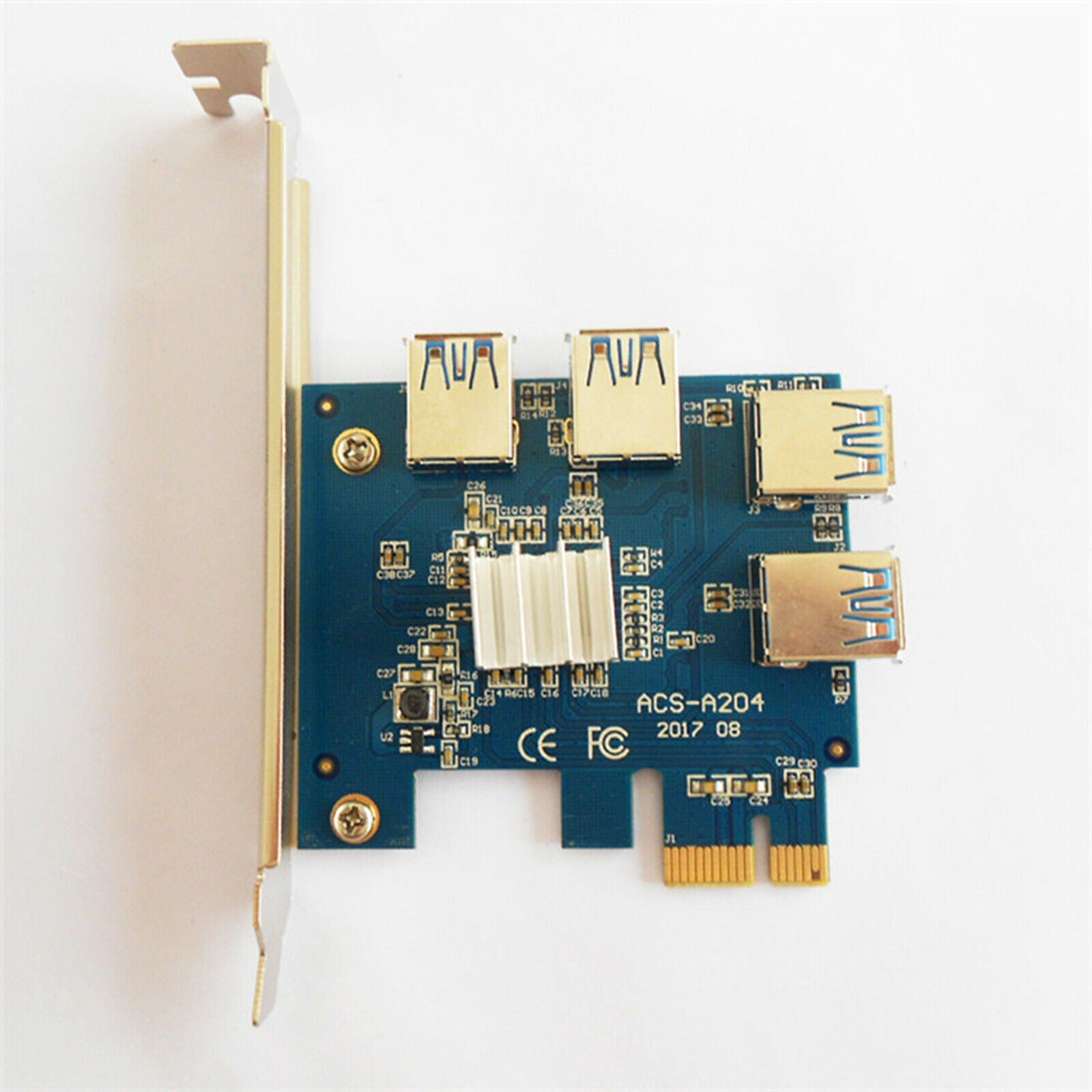 PCI-E to PCI-E Adapter 4-port PCI-E 1x to 16x USB 3.0 Riser Card Extenders