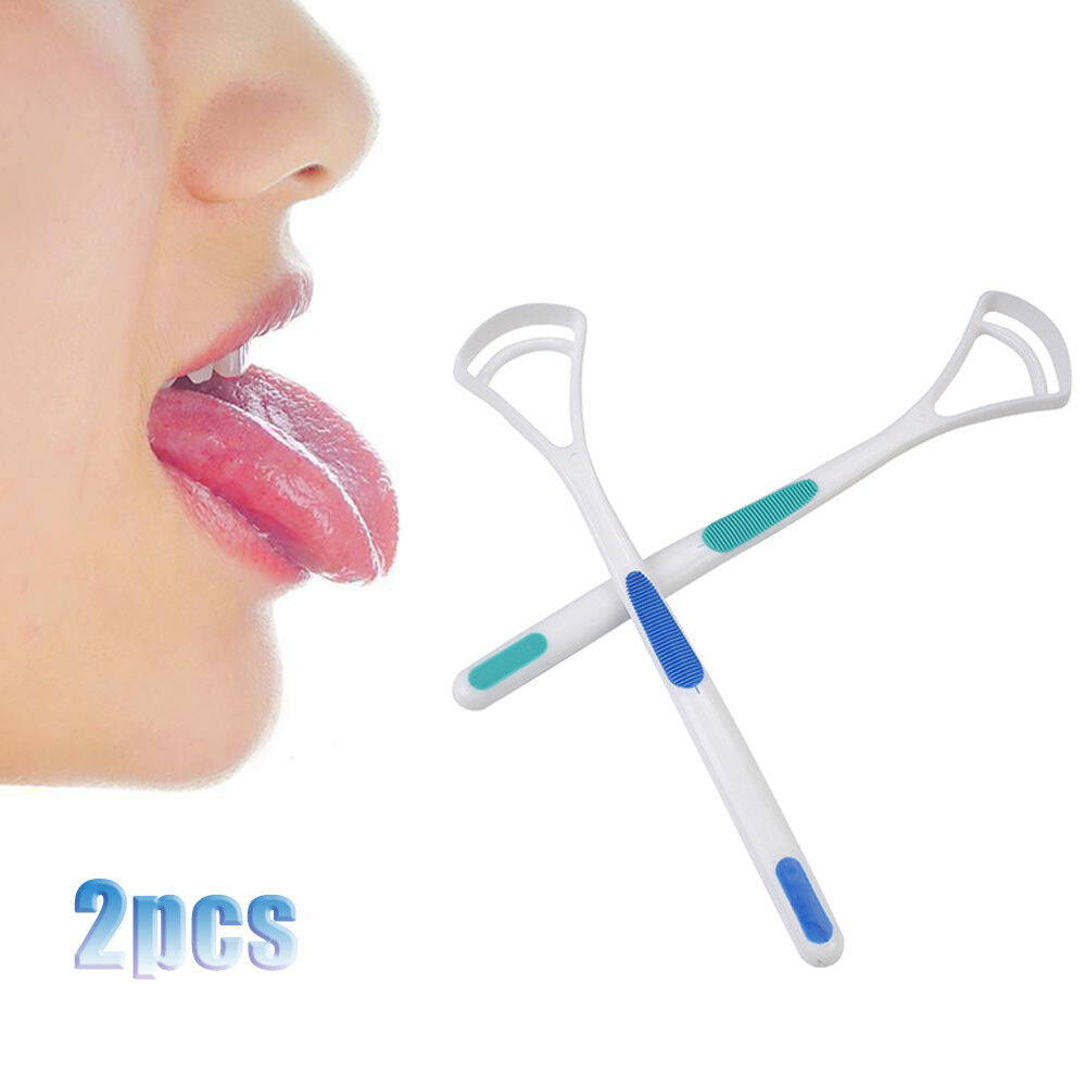 2Pcs Soft Tongue Cleaner Scraper Dental Mouth Oral Clean Heath Care Brush Tool