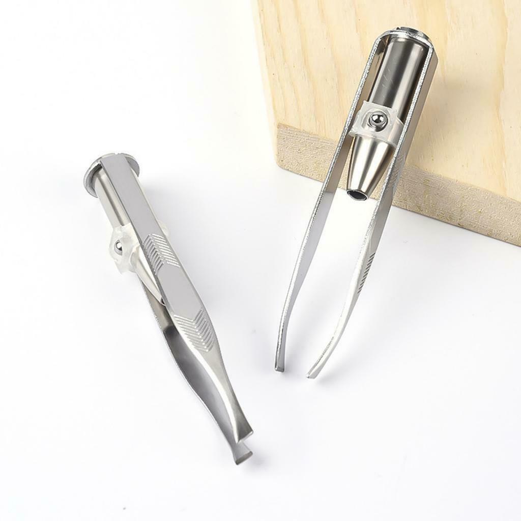 LED Eyebrow Tweezer Eyes Hair Remover Removal Makeup Tool Stainless Steel