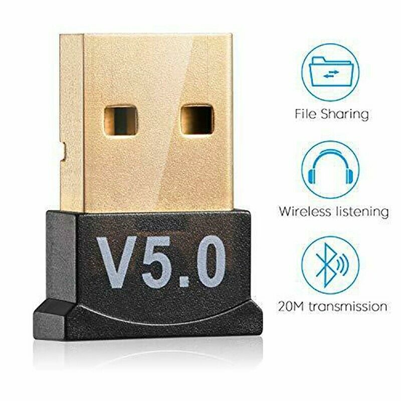 4X(USB Bluetooth 5.0 Adapter Wireless Dongle Stereo Receiver Audio Sender fO4S3)