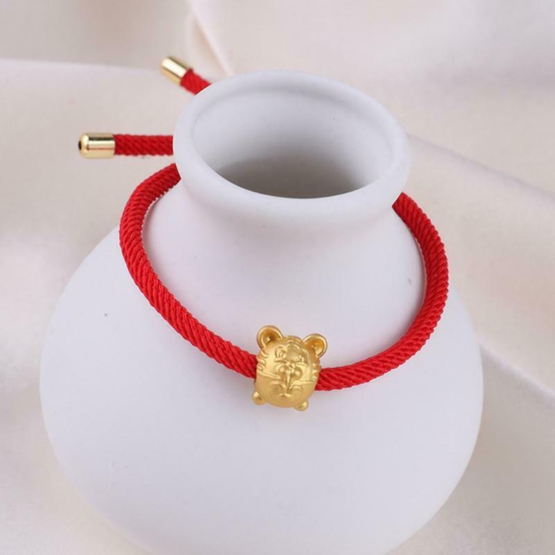 Tiger Animal Charm Bracelet Lucky Red Rope Bracelet Ladies New Year Jewelry Gift