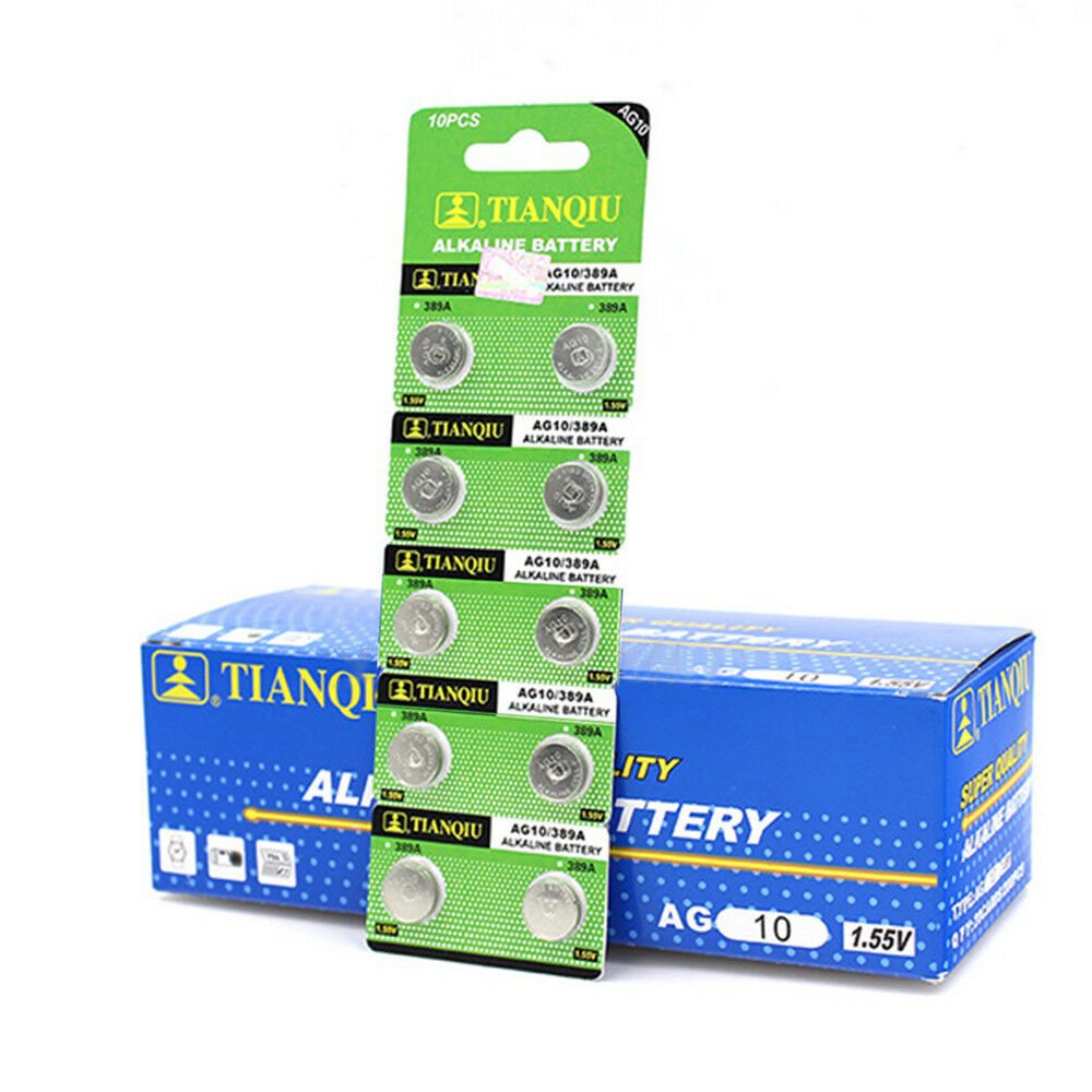 10PCS AG10 LR1130 389 LR54 L1131 189 Button Cell Coin Battery 1.55V Simple