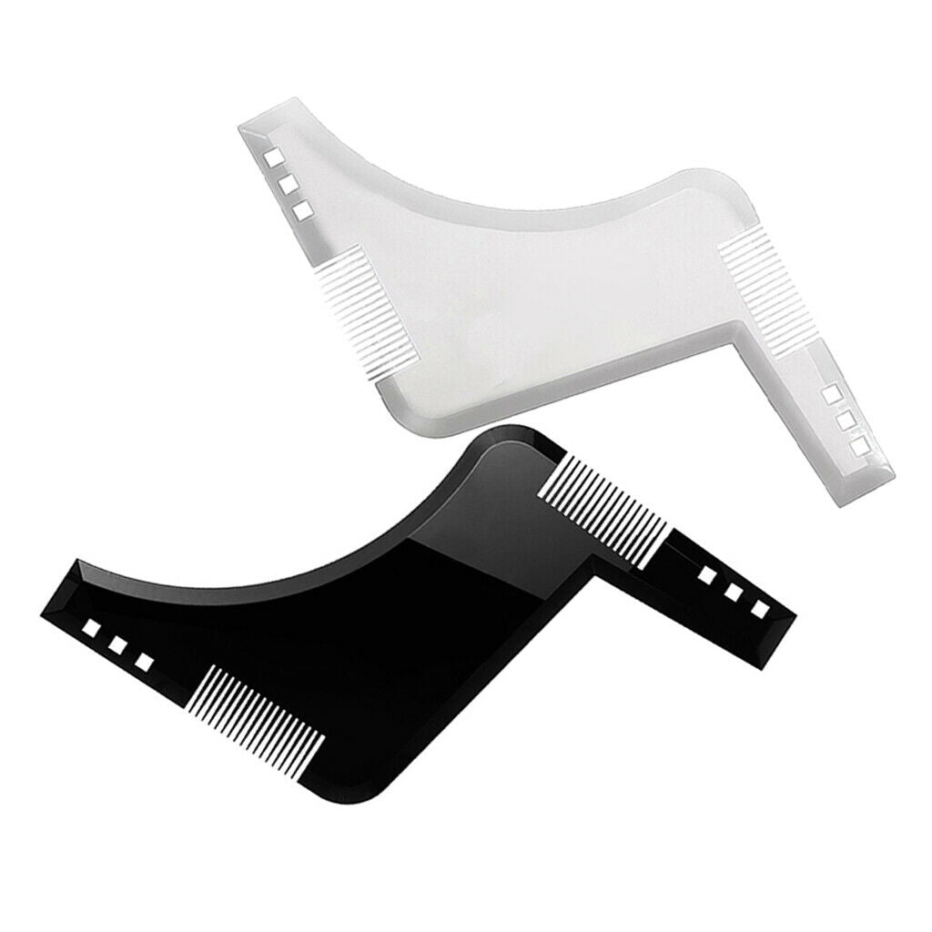 2x Double-sided Beard Shaping Tool Styling Template Stencil Beard Comb