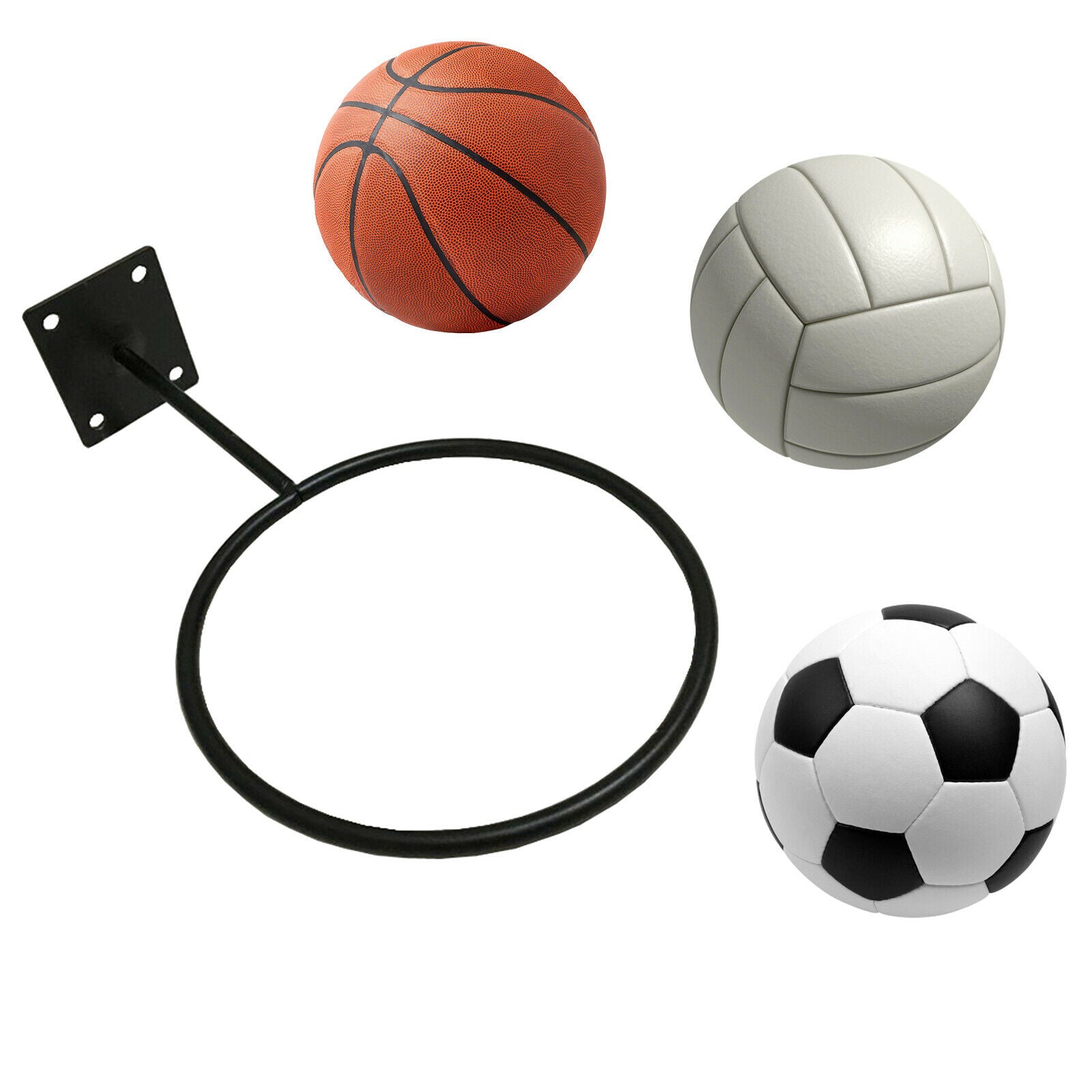 2PCS Basketball&Football  Wall Storage Display Sports Ball Holder DispY