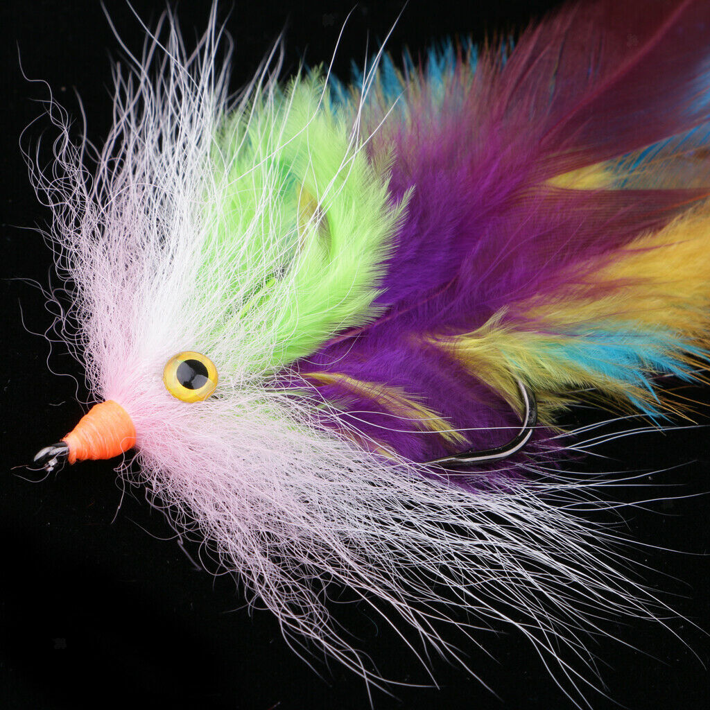 2 Pieces Fly Fishing Saltwater Flies Streamer Steelhead Salmon Striper Pike