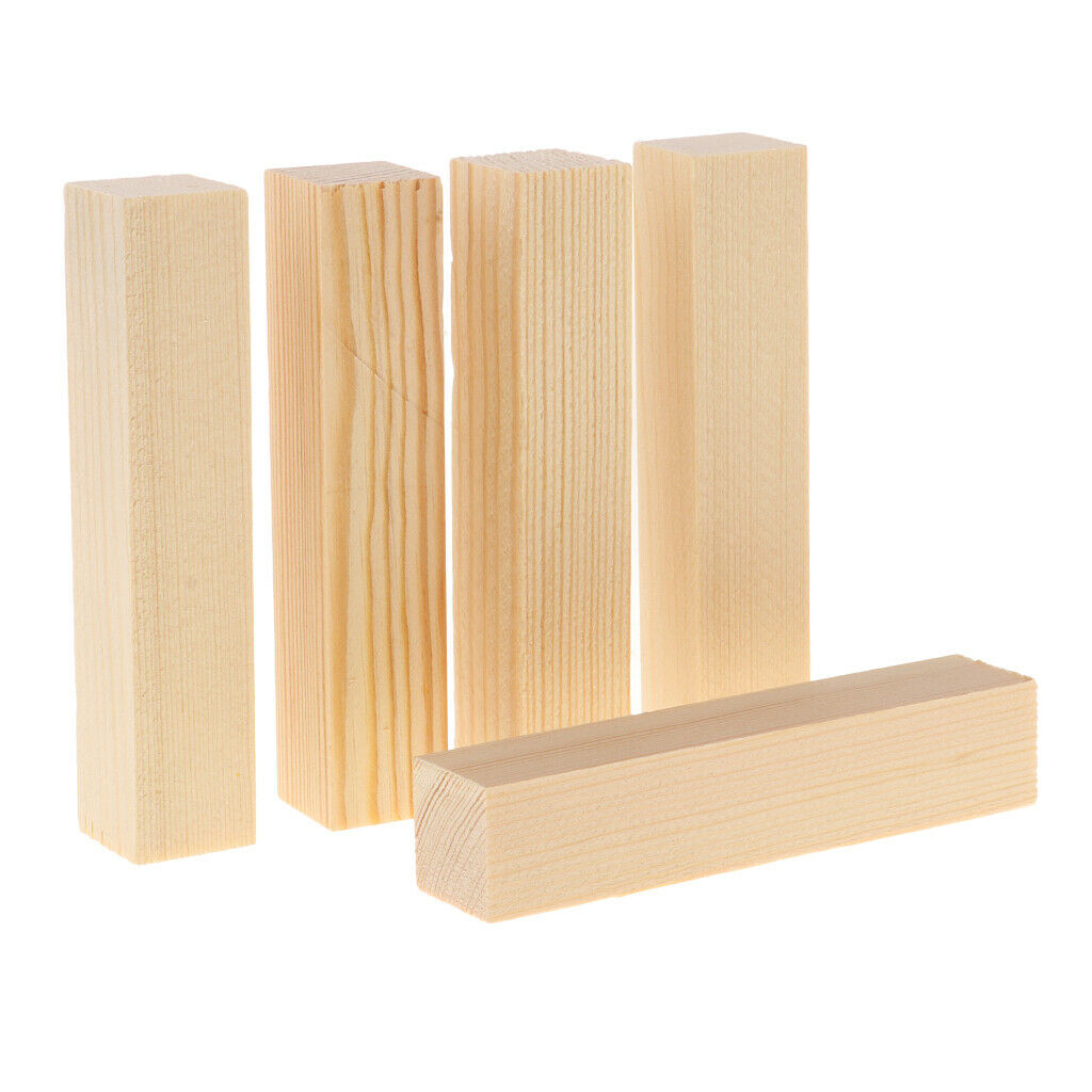 5 Packs Balsa Wood Blocks Rods (100mm) Height for DIY Woodworking Modeling
