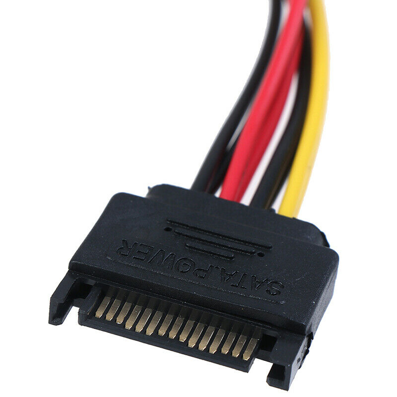 15Pin SATA Male to Double 4 Pin Molex Female IDE HDD Power HardDrive Ca-DD