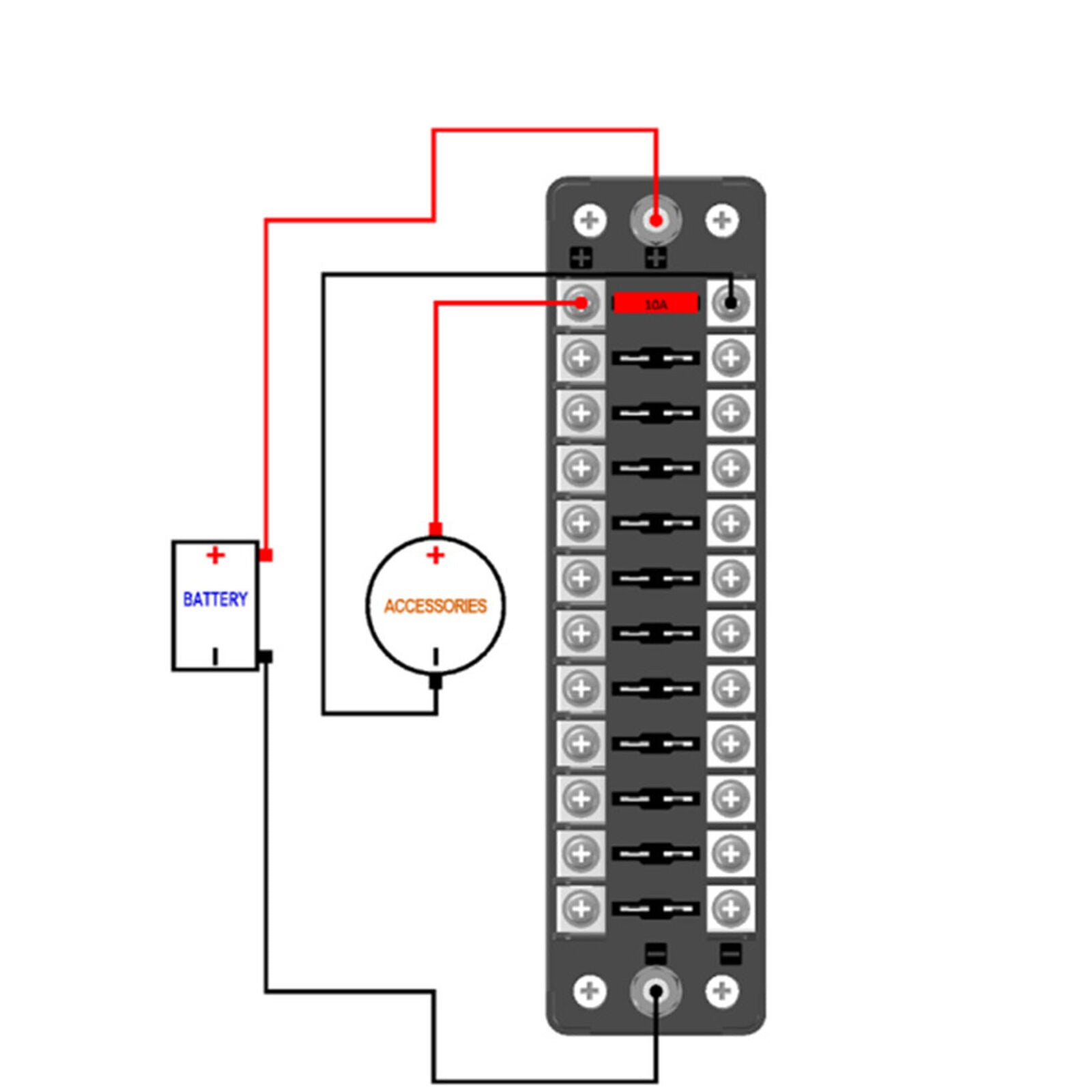 12 Way 12V / 32V Car Fuse Holder Fuse Box With 24x Fuse