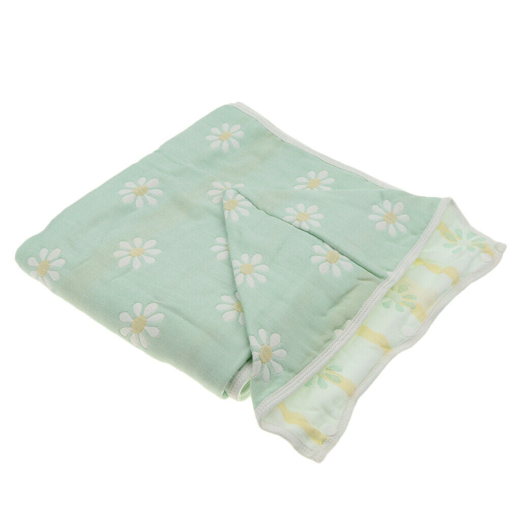 Six-Layer Jacquard Gauze Hooded Baby Bath Towel Cotton Green