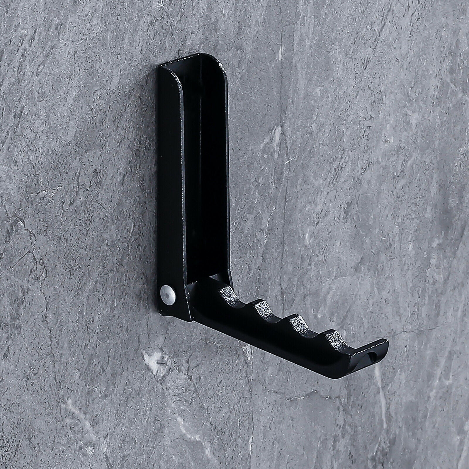 3pcs Aluminum Robe Hanger Hook Durable Wall-mounted Coat Hanger Black