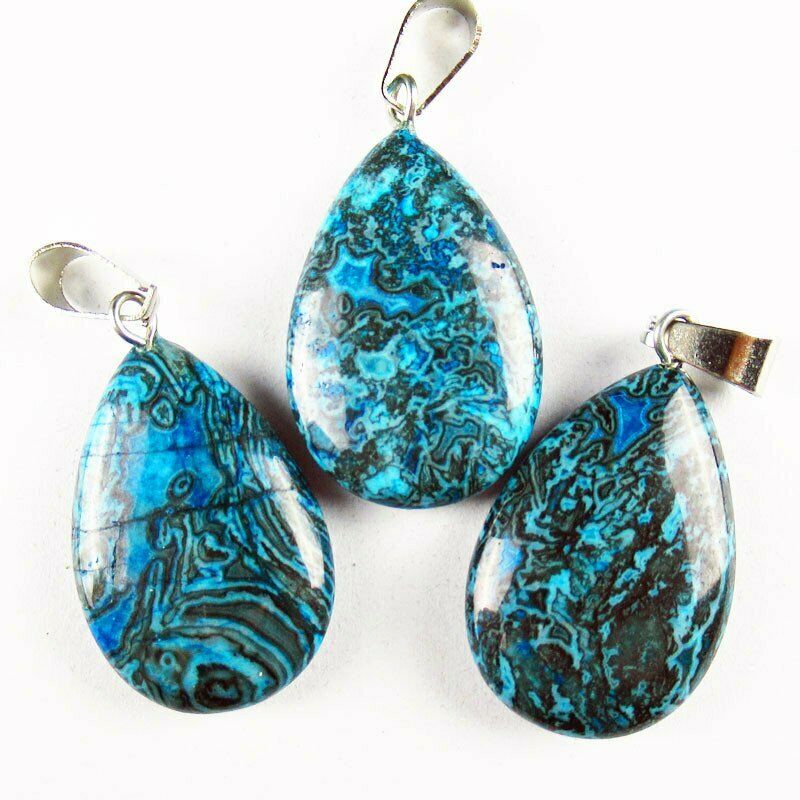 10pcs 27x16x6mm Natural Blue Crazy Lace Agate Teardrop 37g Pendant A-148SK