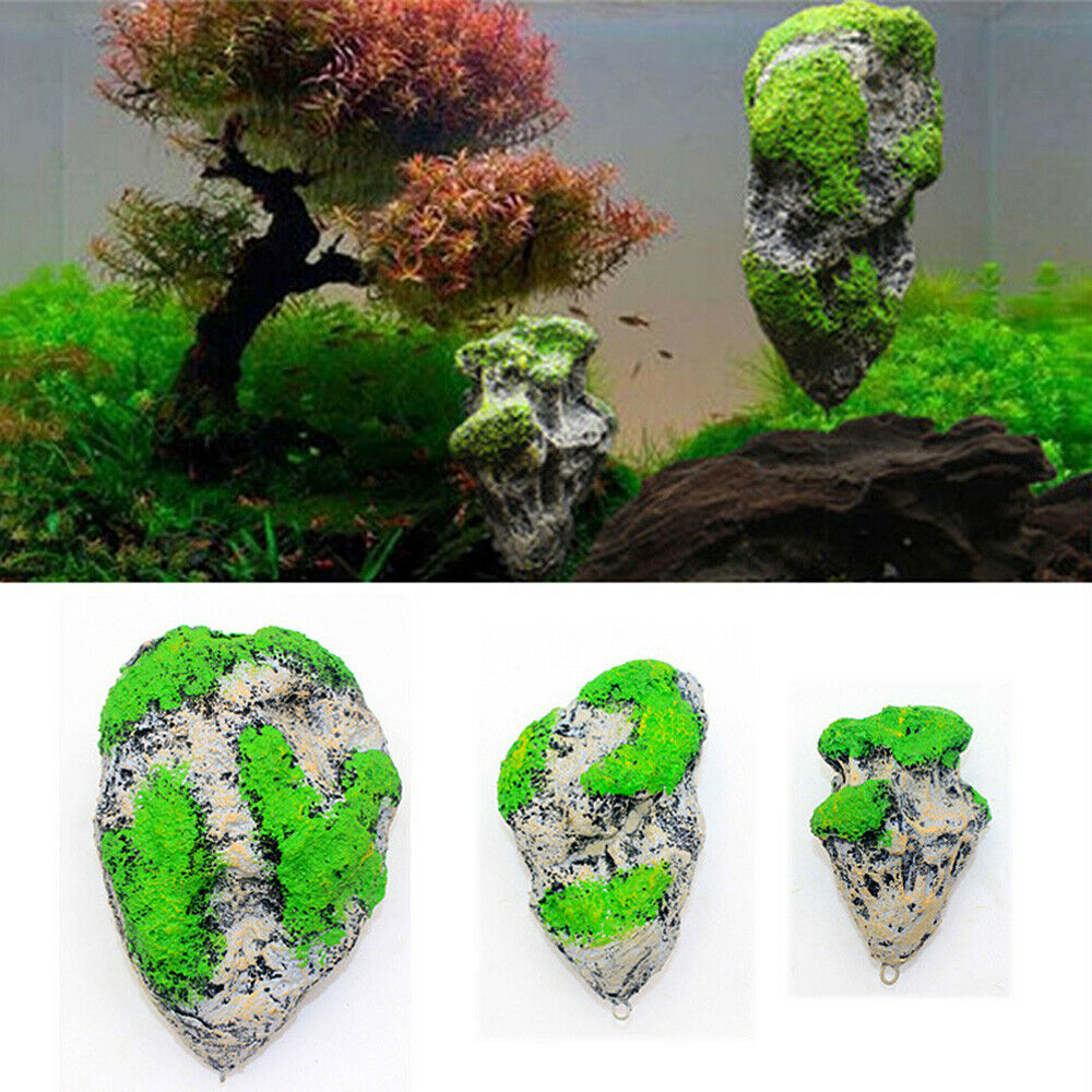 Moss Floating Stone Aquarium Fish Tank Ornament Landscape Bonsai Home Decor Art