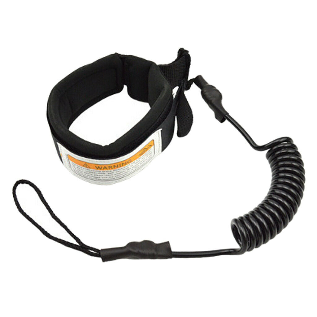 2 Pieces 5ft Surfboard Leash TPU Wrist Ankle Leash Padded Cuff Leg Rope