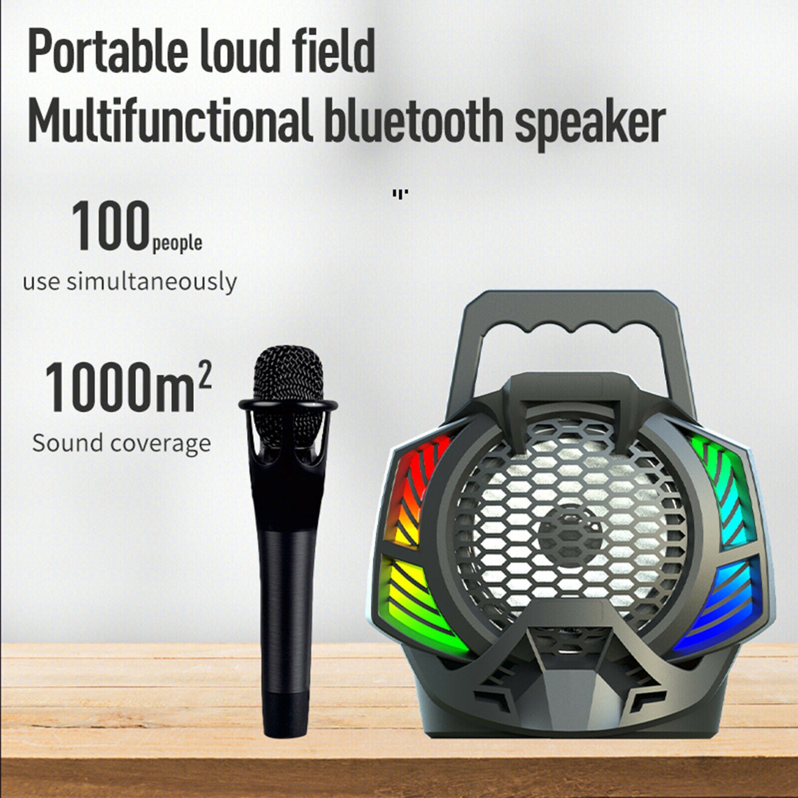 Portable Disco Bluetooth Speaker Rechargeable with MIC HD Sound for Teaching