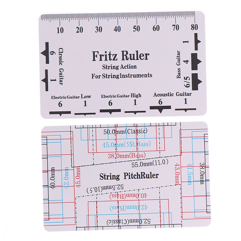 2pcs Guitar String Action Gauge String Pitch Ruler Measuring Tool Guitar .l8