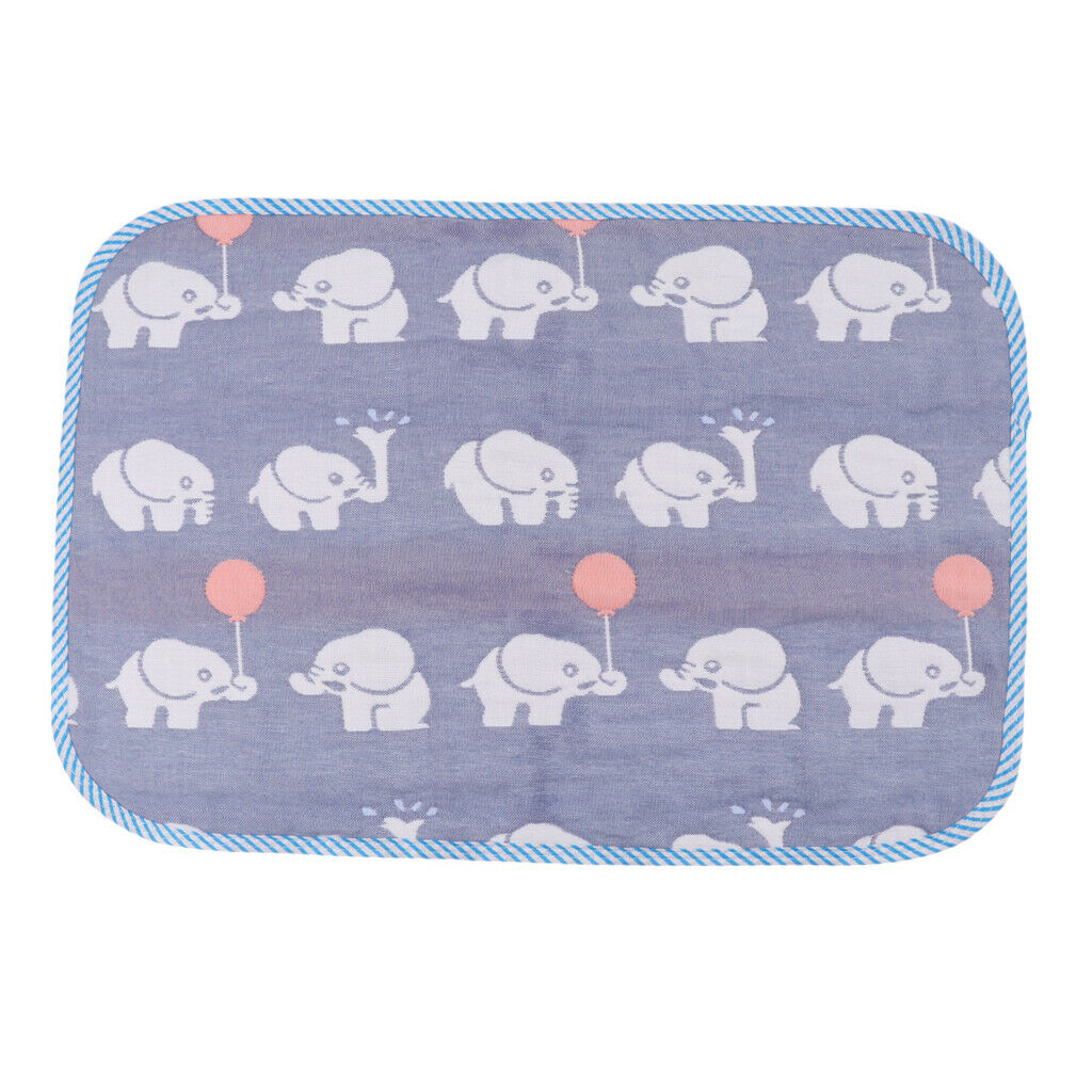 Baby Six-Layer Gauze Padding Mattress Changing Diaper Pad  Blue elephant
