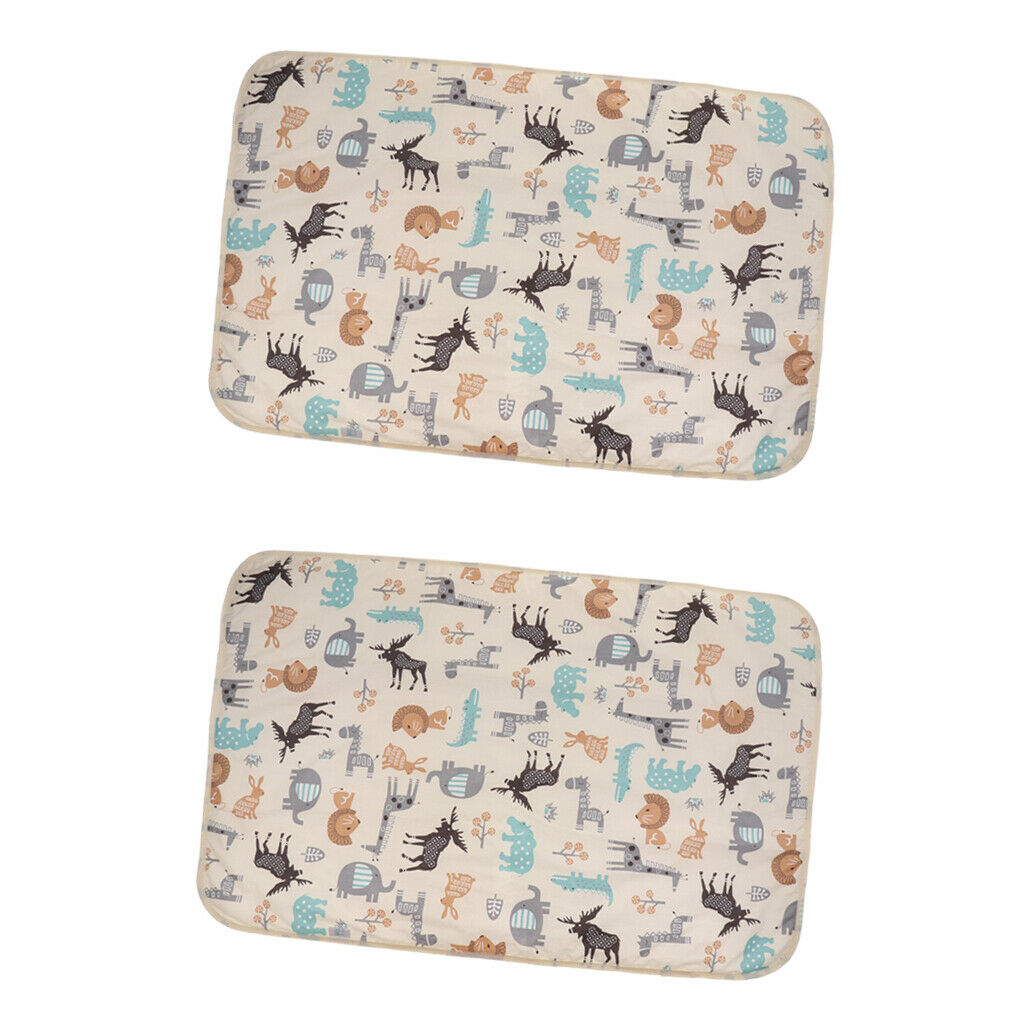 2pieces Cute Waterproof Infant Urinal Pad Baby Changing Mat Mattress Cover