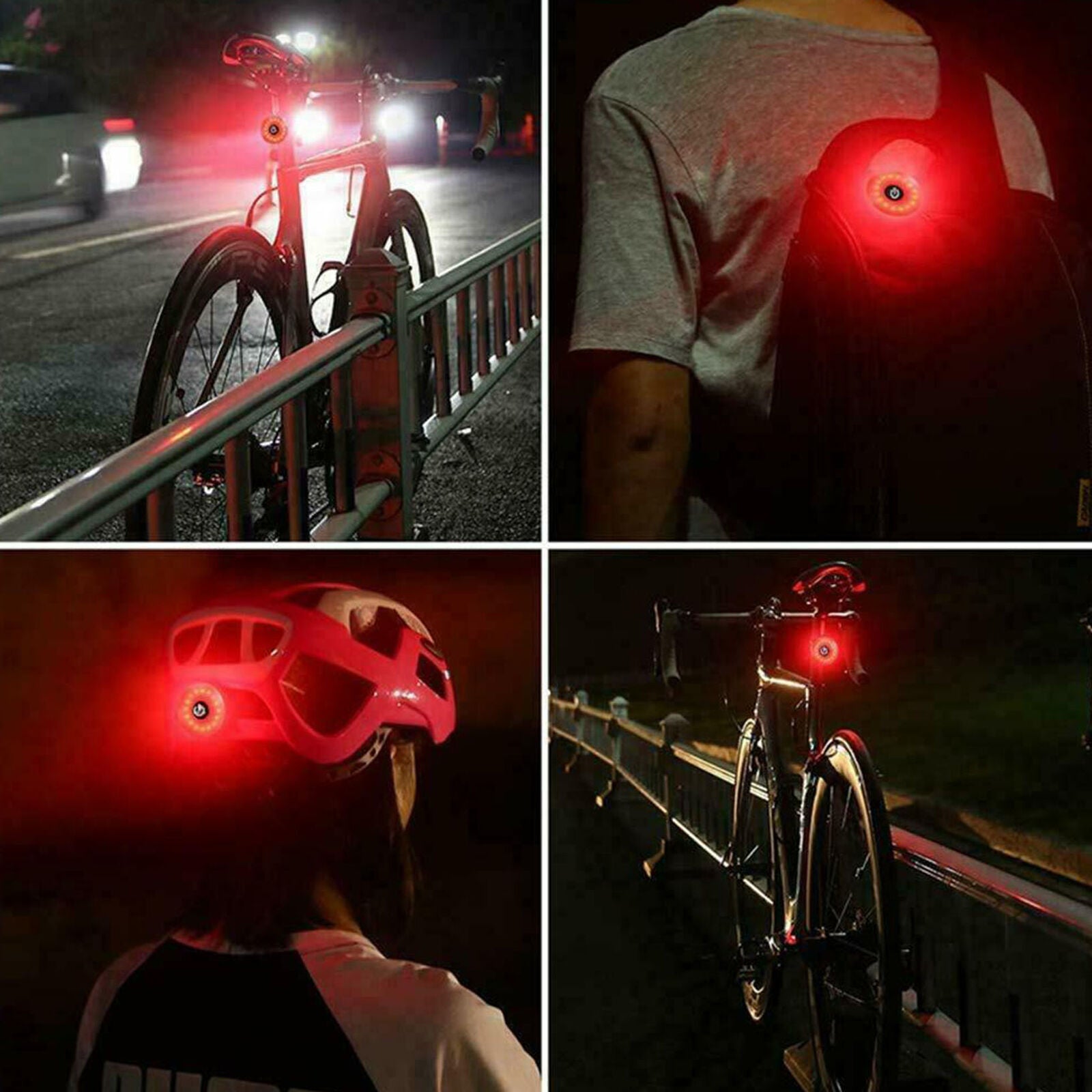 USB Charging Bike Bicycle COB LED Tail Light Waterproof Taillight Warning Lamp