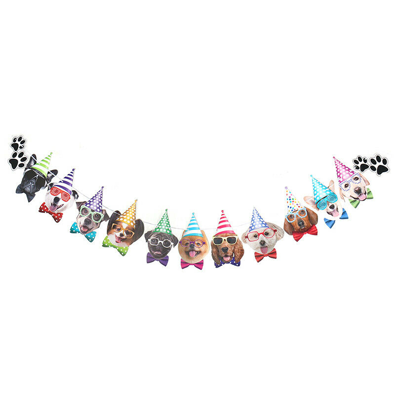 Dog Decor Banner Bunting Garland Banner Pet Party Decor Pet Birthday Fla .l8