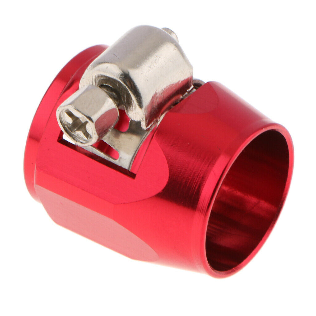6 Set Aluminum Car AN8 Hose End Finisher Fuel Oil Water Line Clip Clamp Red
