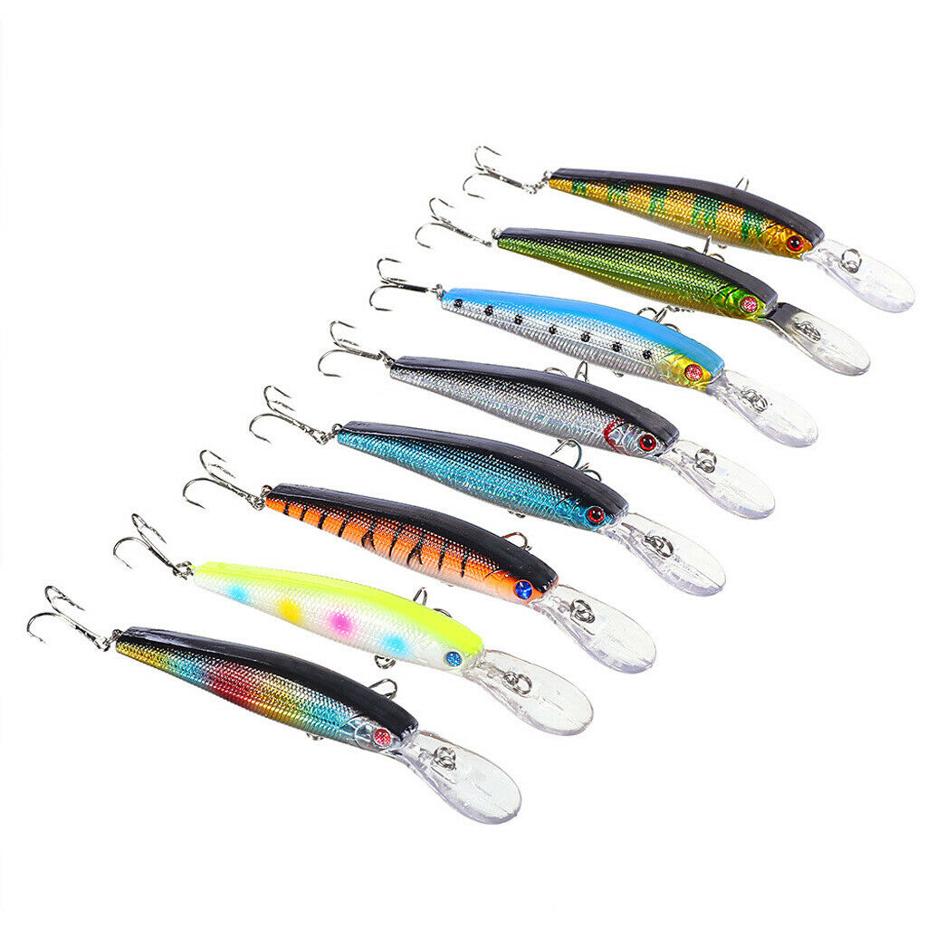 4Pcs Plastic Fishing Lures Crankbait with Hooks Tackle 12.5cm