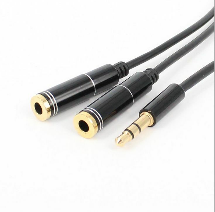 3.5mm Stereo AUX Jack 1 Male to 2x Female Y Splitter Earphone Audio cord  gm
