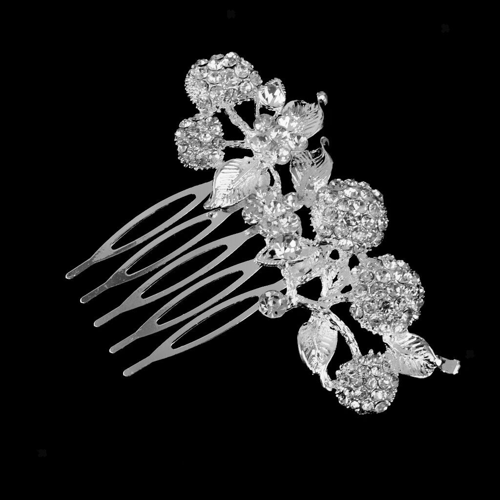 Bridal Wedding Flower Leaf Rhinestone Hair Comb Hair Accessories