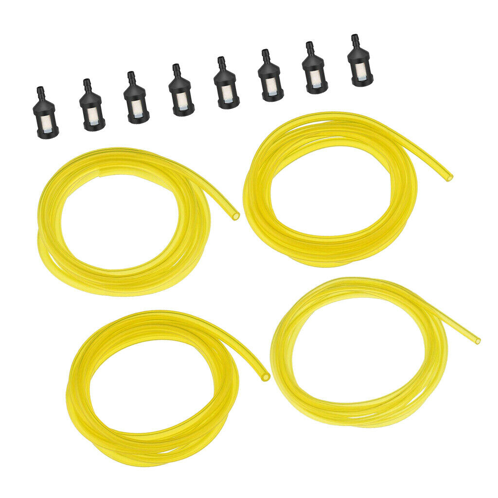 20-Feet Fuel Line Hose (4 Sizes) & 8Pcs Fuel Filters - Great Replacement set