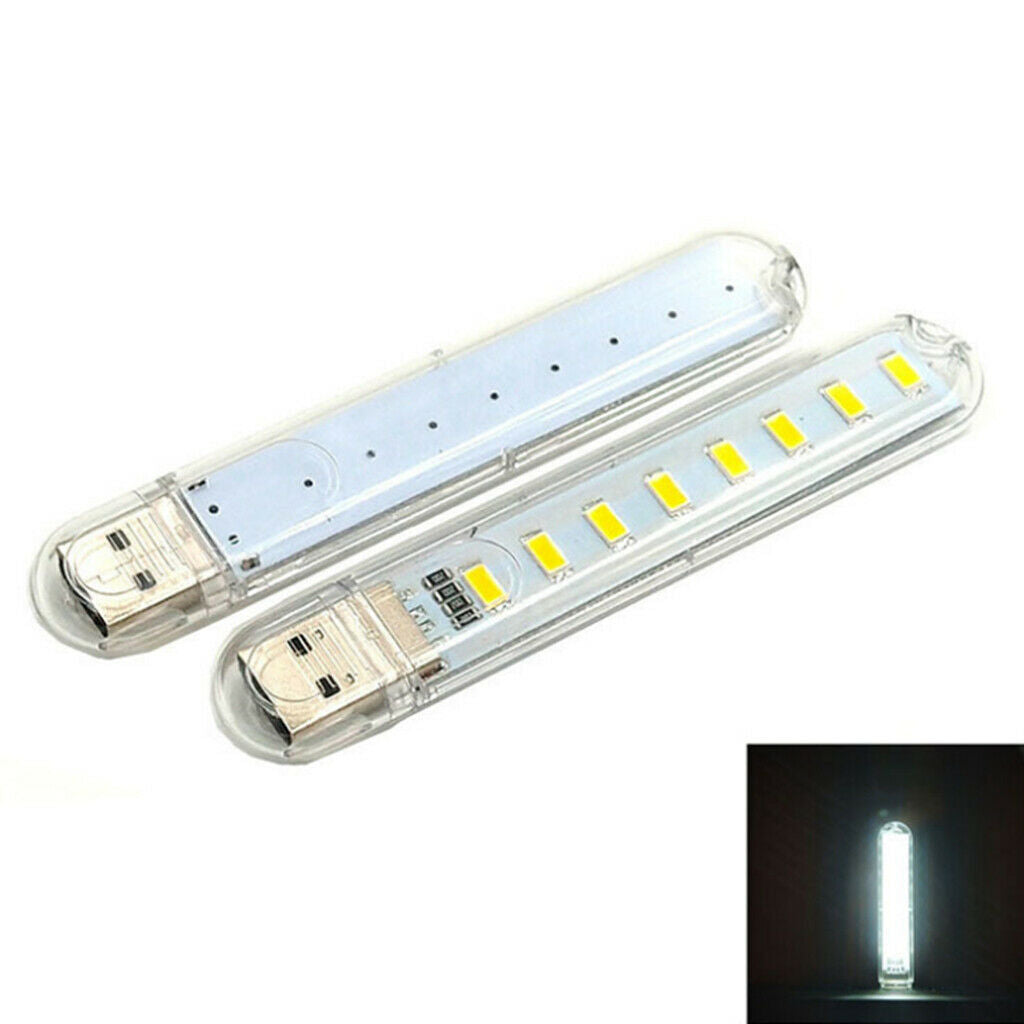 Mini Pocket USB LED Night Light 8 LEDs 5V Bulb Lamp for Reading White