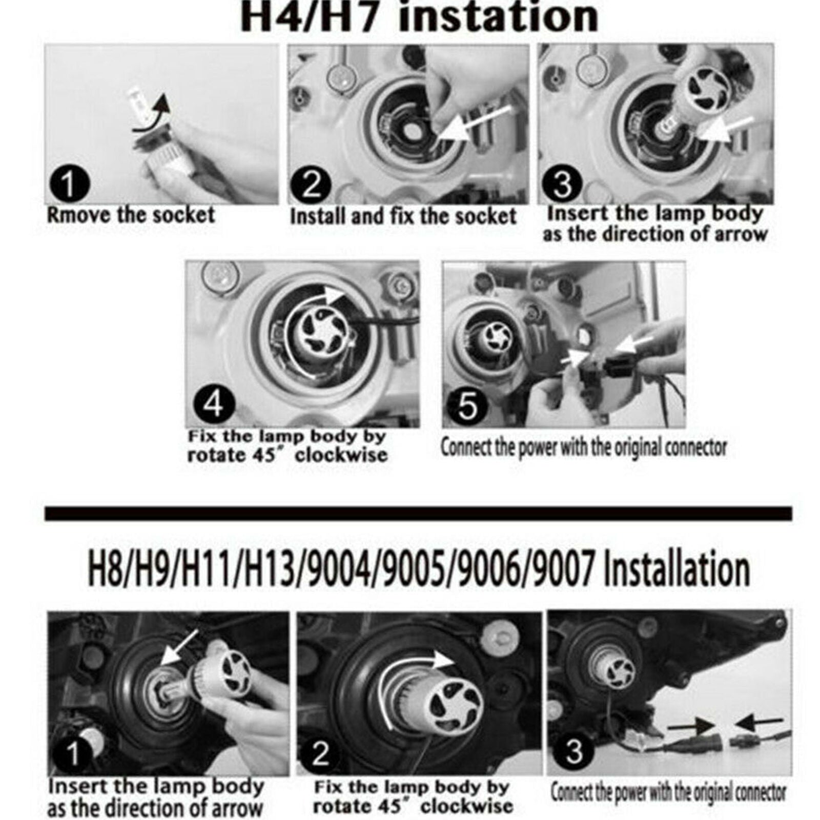 9007 LED Headlight Bulbs Kit for Ford F150 F250 F350 Super Duty Hi-Low Beam