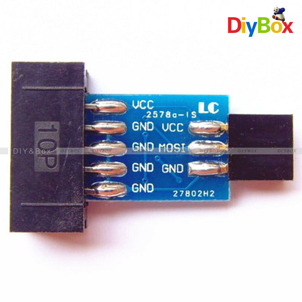 5PCS ATMEL AVRISP STK500 USBASP Adapter Board USB 10 Pin to 6 Pin Adapter - Blue