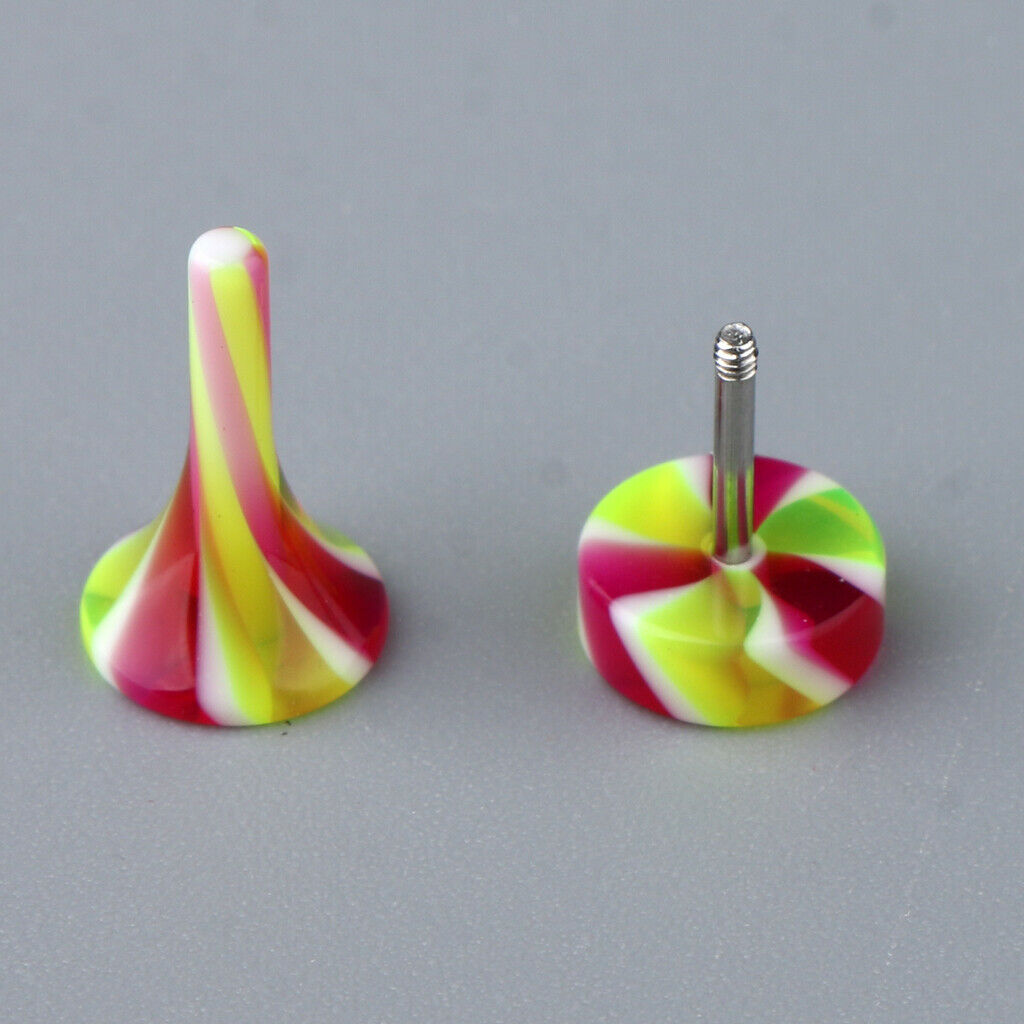6 Pairs of Beautiful Colored Acrylic Ear Cone Kit with 16 Gauge Piercing