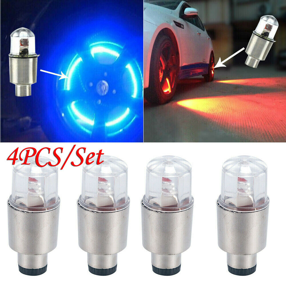 4x LED Dragonfly Car Wheel Tyre Light Lamp Bulbs Tire Air Valve Stem Cap Decors