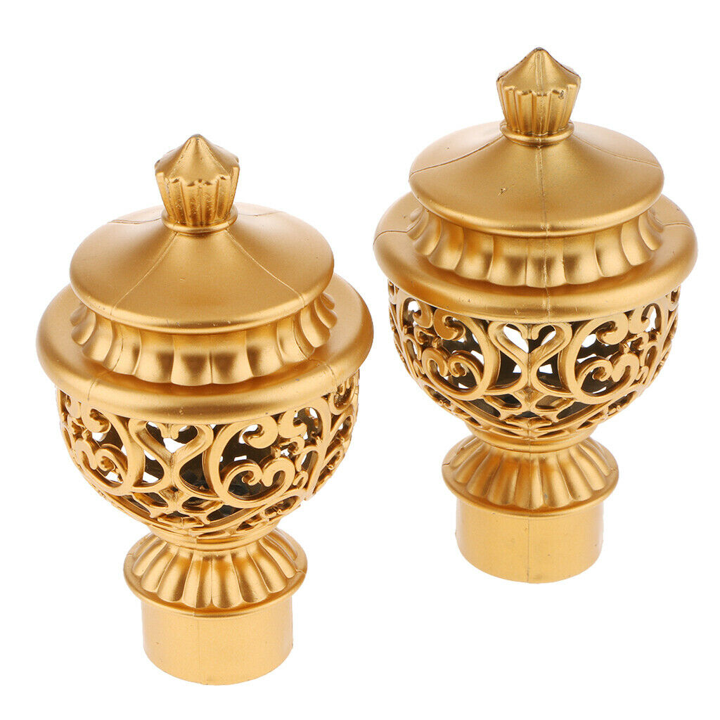 4x Curtain Decorative Pole Finials Living Room Drapery Rod Caps 28mm Dia