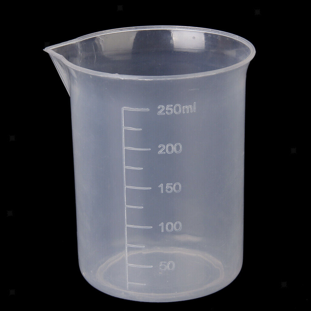 250ml kitchen Laboratory Lab Plastic Graduated Measuring Beaker Cup Container