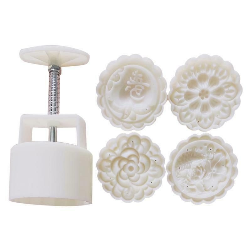 4PCS StampS Moon Cake Maker 125g Moon Cake Mould Thickness Adjustable DIY