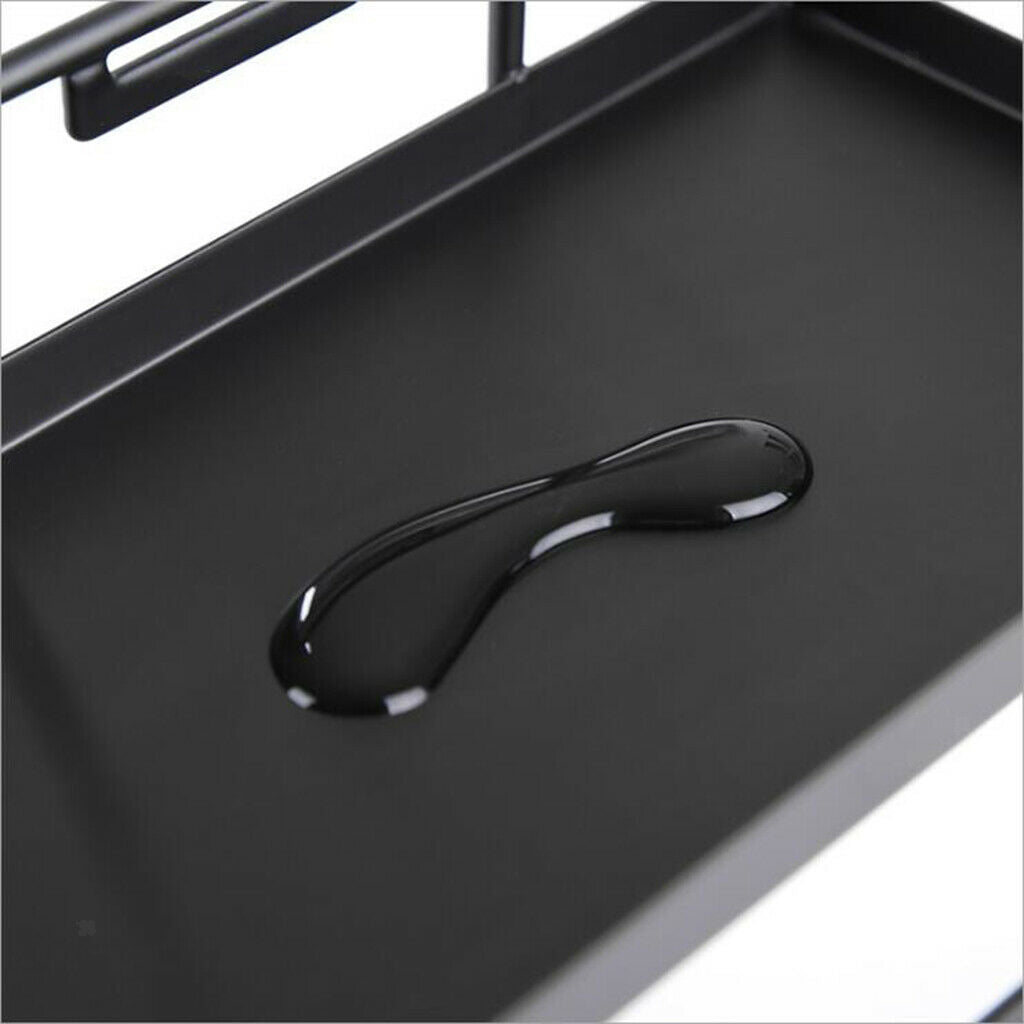 Wall Mounted Kitchen Shelf Bathroom Iron Toilet Roll Storage Rack Black