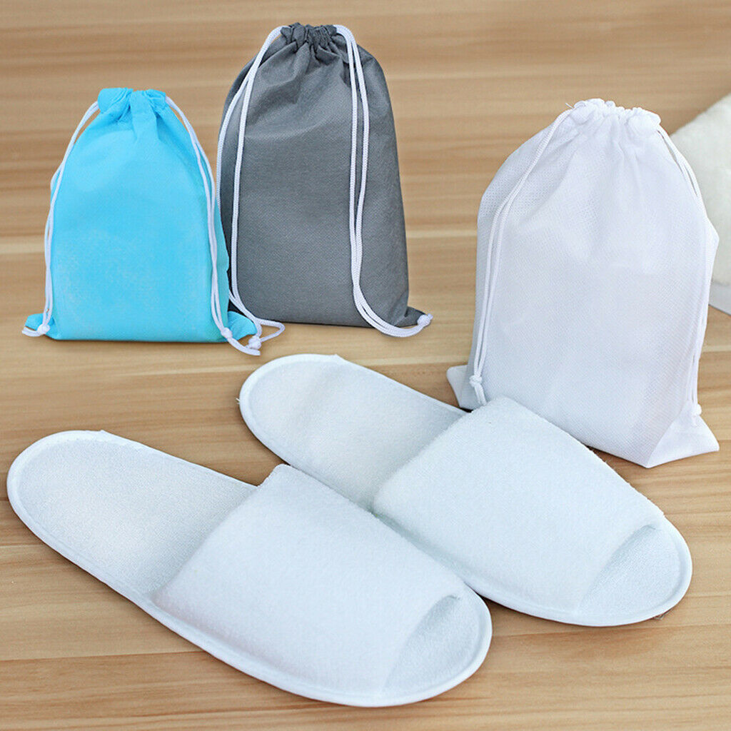 Women Men Open Toe Disposable Spa Room Non-Slip Slippers  White for Men