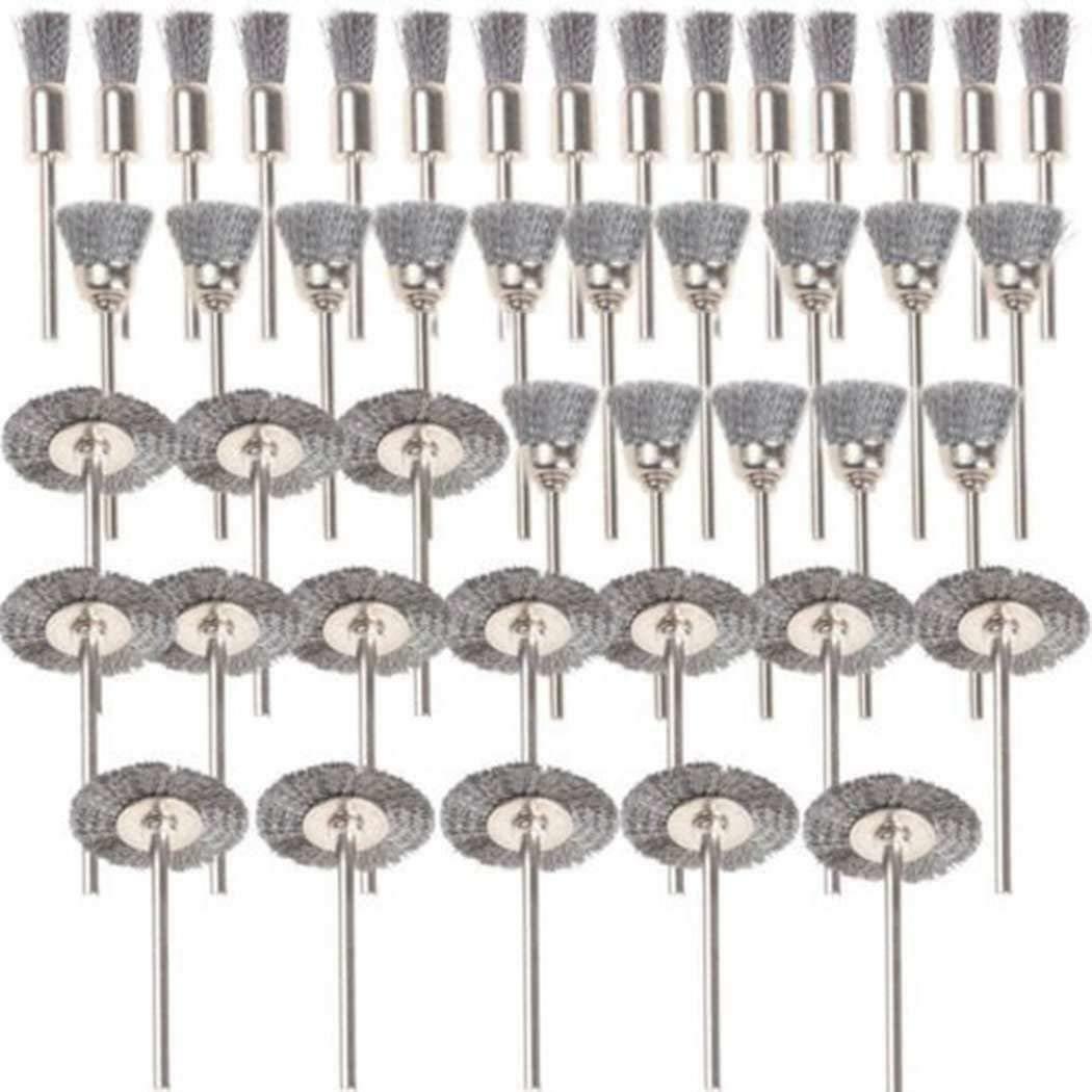 45pcs Steel Wheel Pen Cup Wire Polishing Mix Brush Set for Dremel Rotary Tool