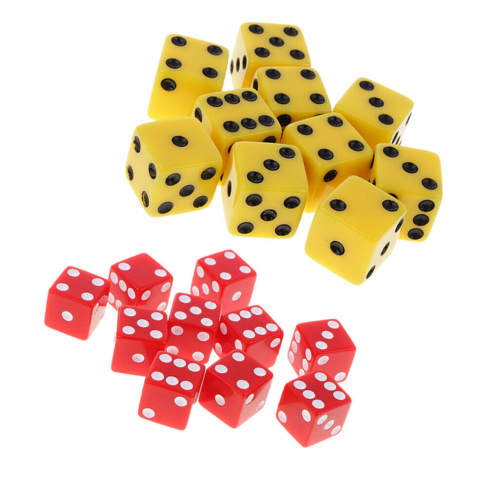 20x Plastic 6 Sided D6 Dice Dungeons & Dragon RPG Roleplay Game Dice Gift