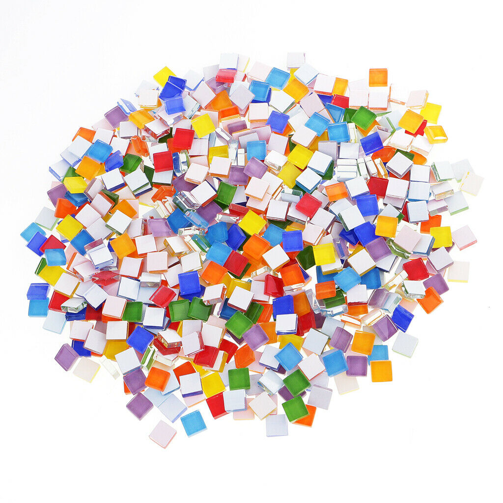 390x Mixed Color Square Glass Mosaic Tiles Tessera for Mosaic Making 10x10mm