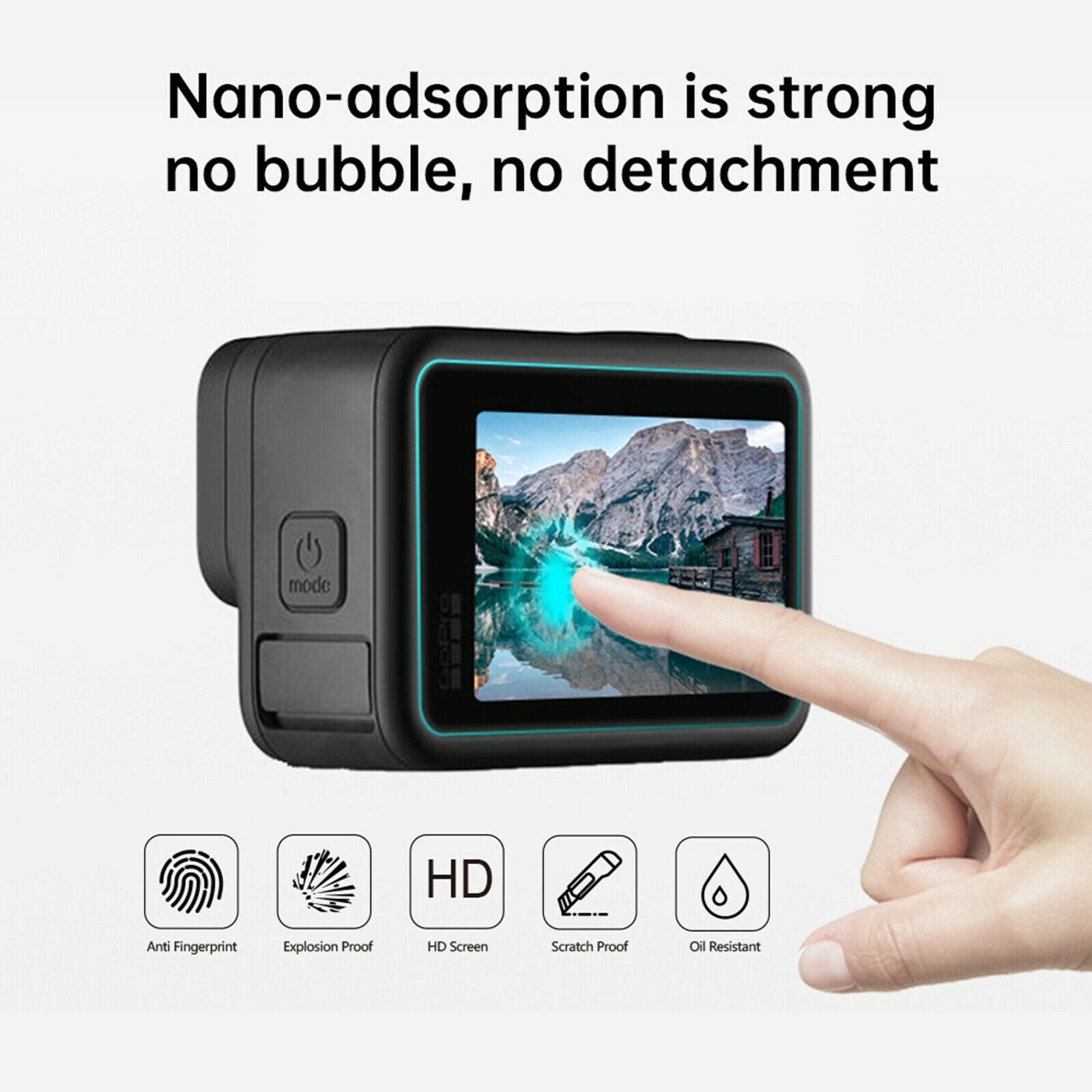 Camera Screen Protector + LCD Tempered Glass Film for    9 Black